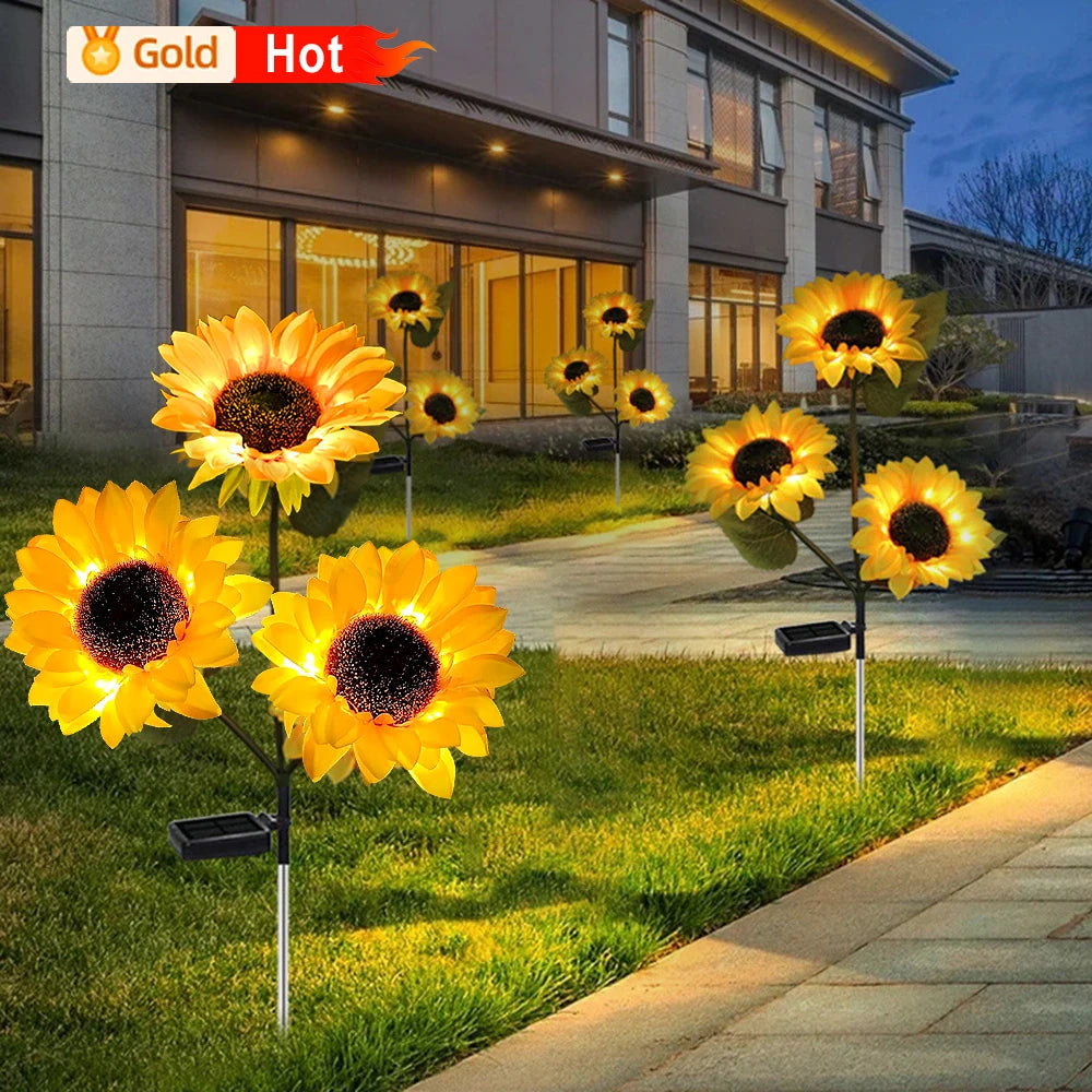 1/3/5 Head LED Solar Simulation Sunflower Lights