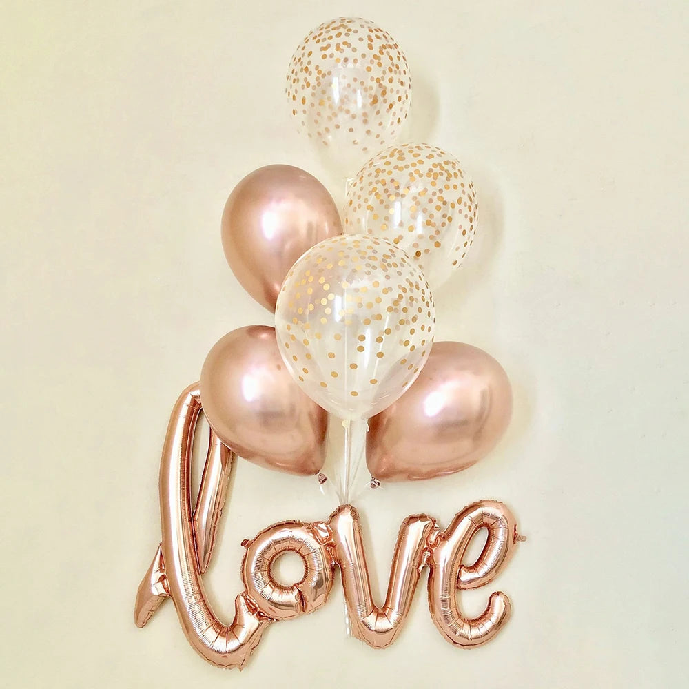18inch Round White Gold Glitter Print Mr&mrs Love Foil Balloons Bride To Be Marriage