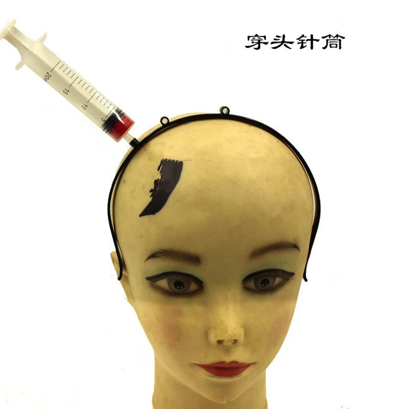 Halloween three-dimensional hair accessories tidy simulation toy plastic head knives scissors Halloween decoration
