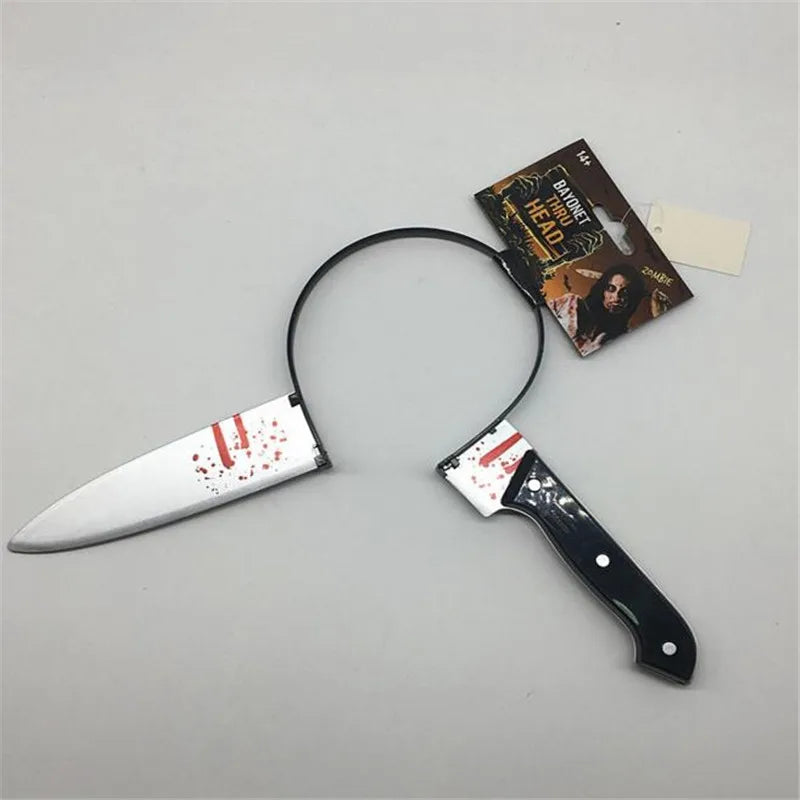 Halloween three-dimensional hair accessories tidy simulation toy plastic head knives scissors Halloween decoration