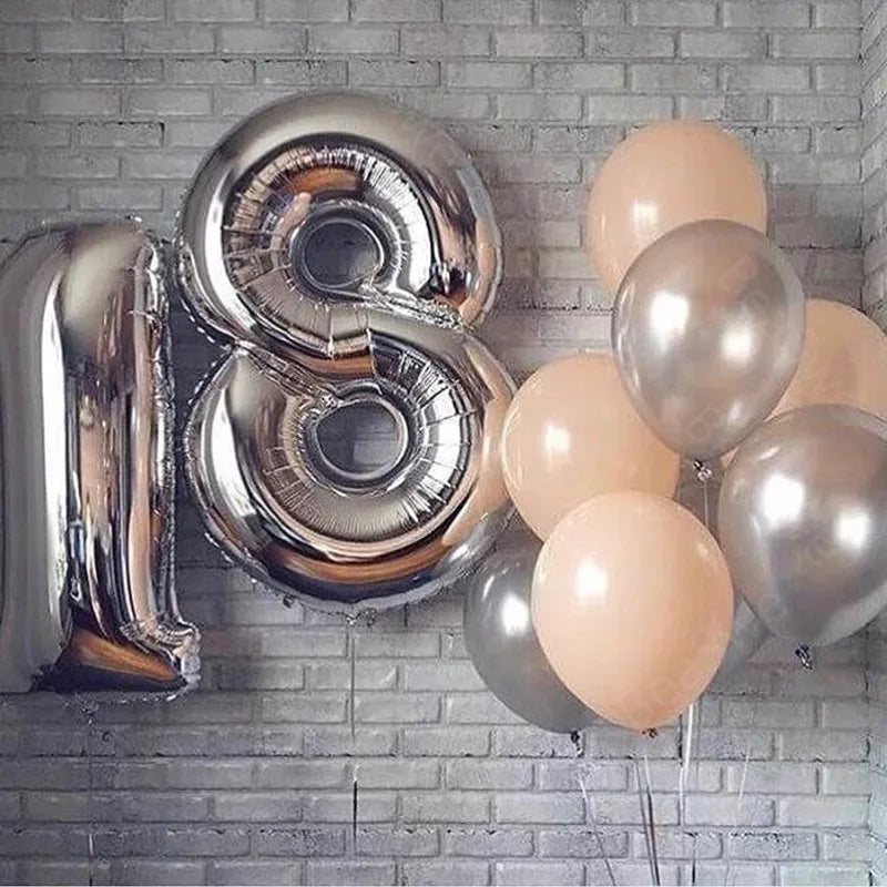 2pcs/lot Large Size 40" Happy 18 Birthday Foil number Balloons Pink Rose Gold