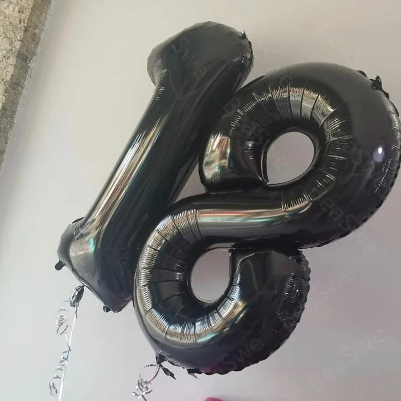 2pcs/lot Large Size 40" Happy 18 Birthday Foil number Balloons Pink Rose Gold