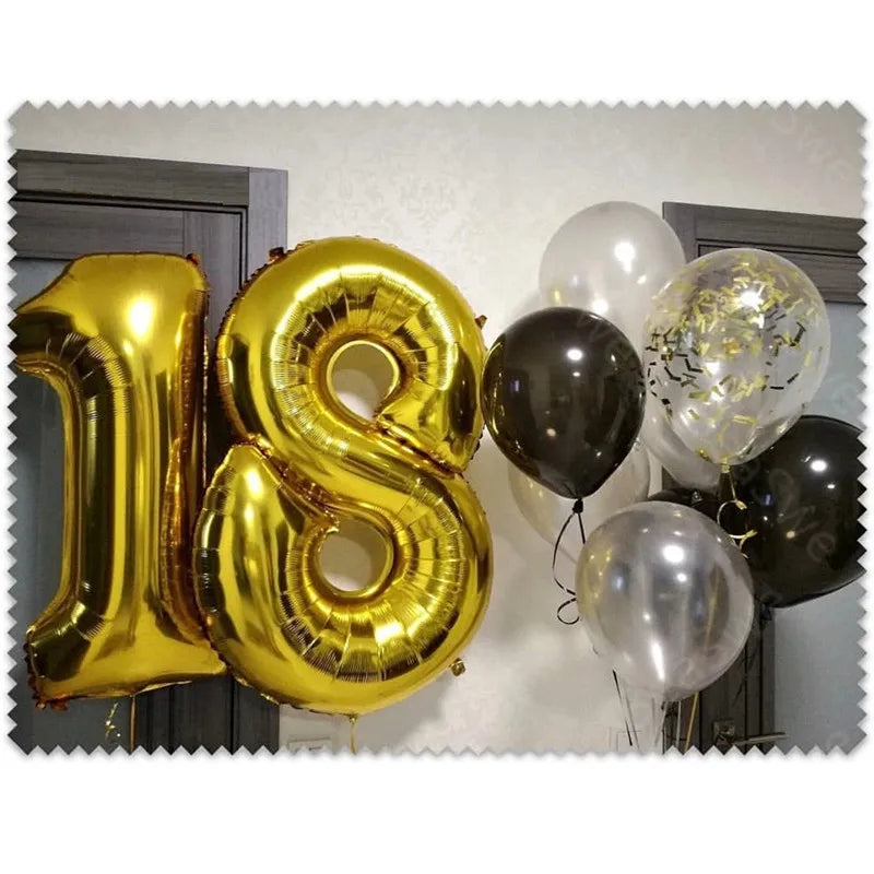 2pcs/lot Large Size 40" Happy 18 Birthday Foil number Balloons Pink Rose Gold