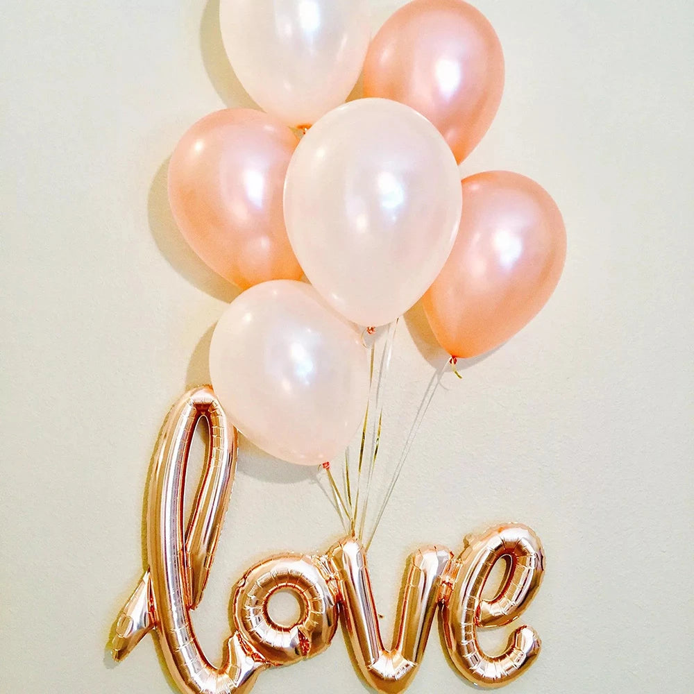 18inch Round White Gold Glitter Print Mr&mrs Love Foil Balloons Bride To Be Marriage