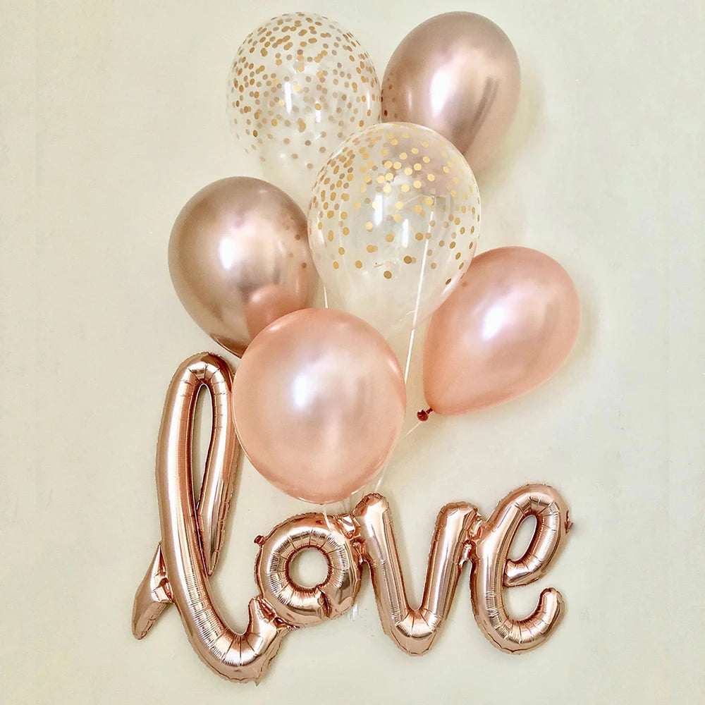18inch Round White Gold Glitter Print Mr&mrs Love Foil Balloons Bride To Be Marriage