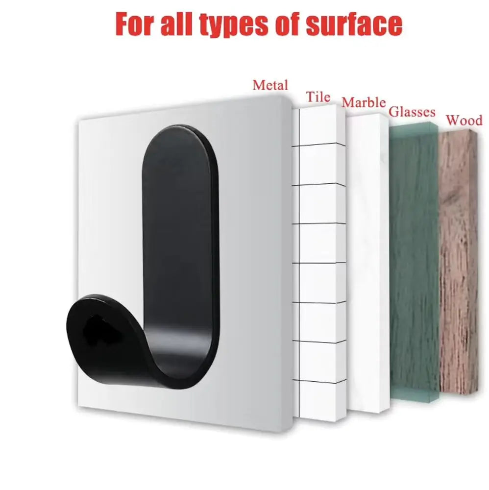 6Pcs Self Adhesive Strong Wall Hooks Towel Hook