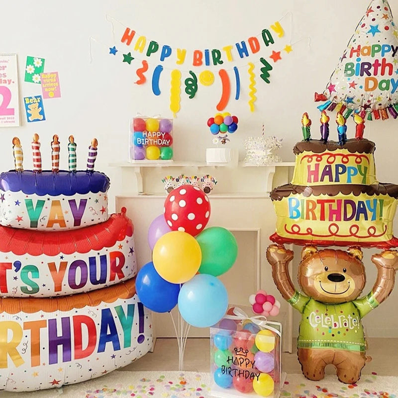 Large Birthday Three Layer Cake Candle Cake Shaped Happy Birthday Party