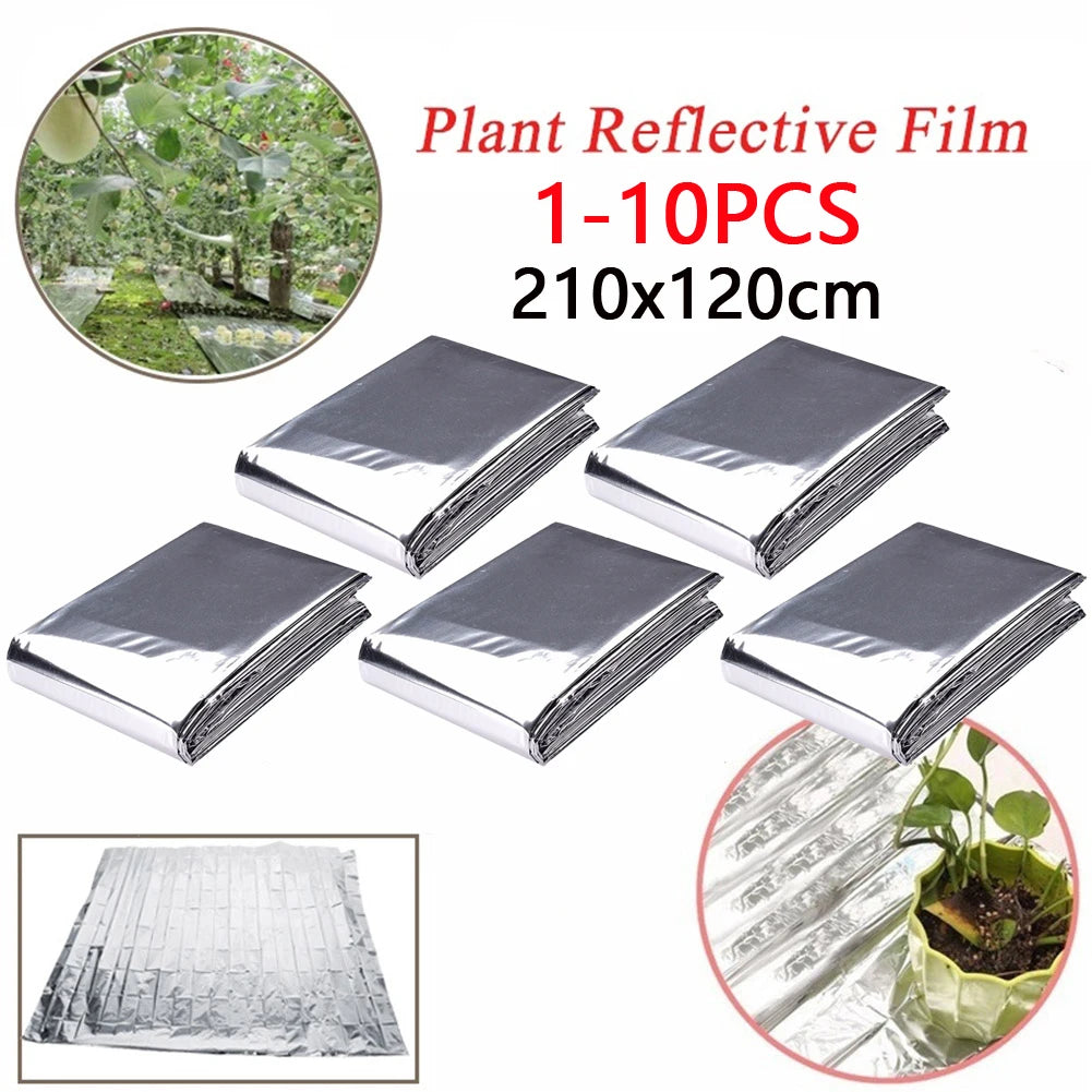 1-10PCS 210x120cm Silver Mylar Reflective Film Covering Sheet