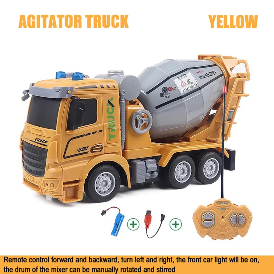 6-channel remote control engineering vehicle 2.4G rechargeable dump RC truck toy with light/sound effects, children's gift