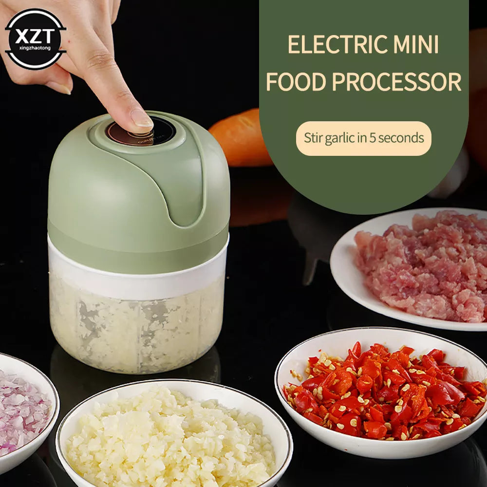 Mini Electric Garlic Chopper USB Meat Grinder Garlic Masher Machine