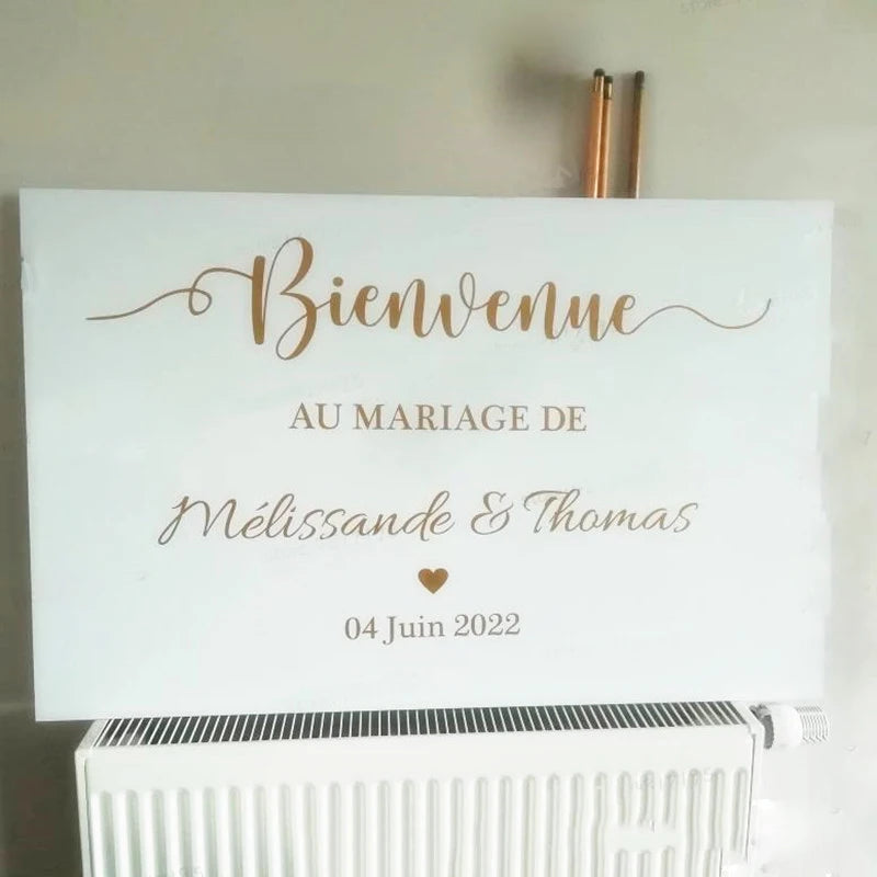 Mariage Wedding Welcome Sign Vinyl Stickers Custom Texts Wedding Birthday Parties