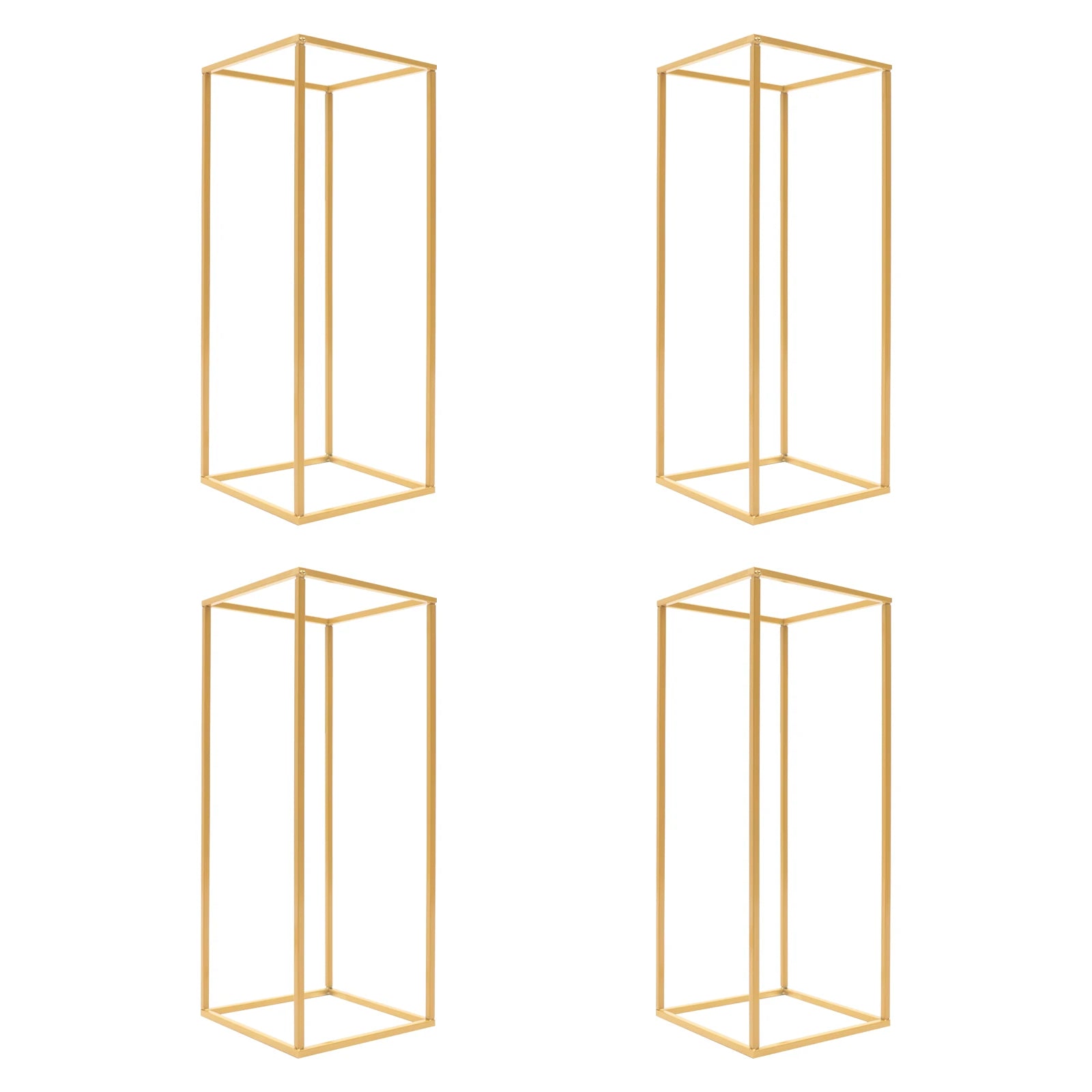 4Pcs Gold Flower Floor Stand Metal Column Flower Stand Flower Arrangement For Wedding Party Dinner