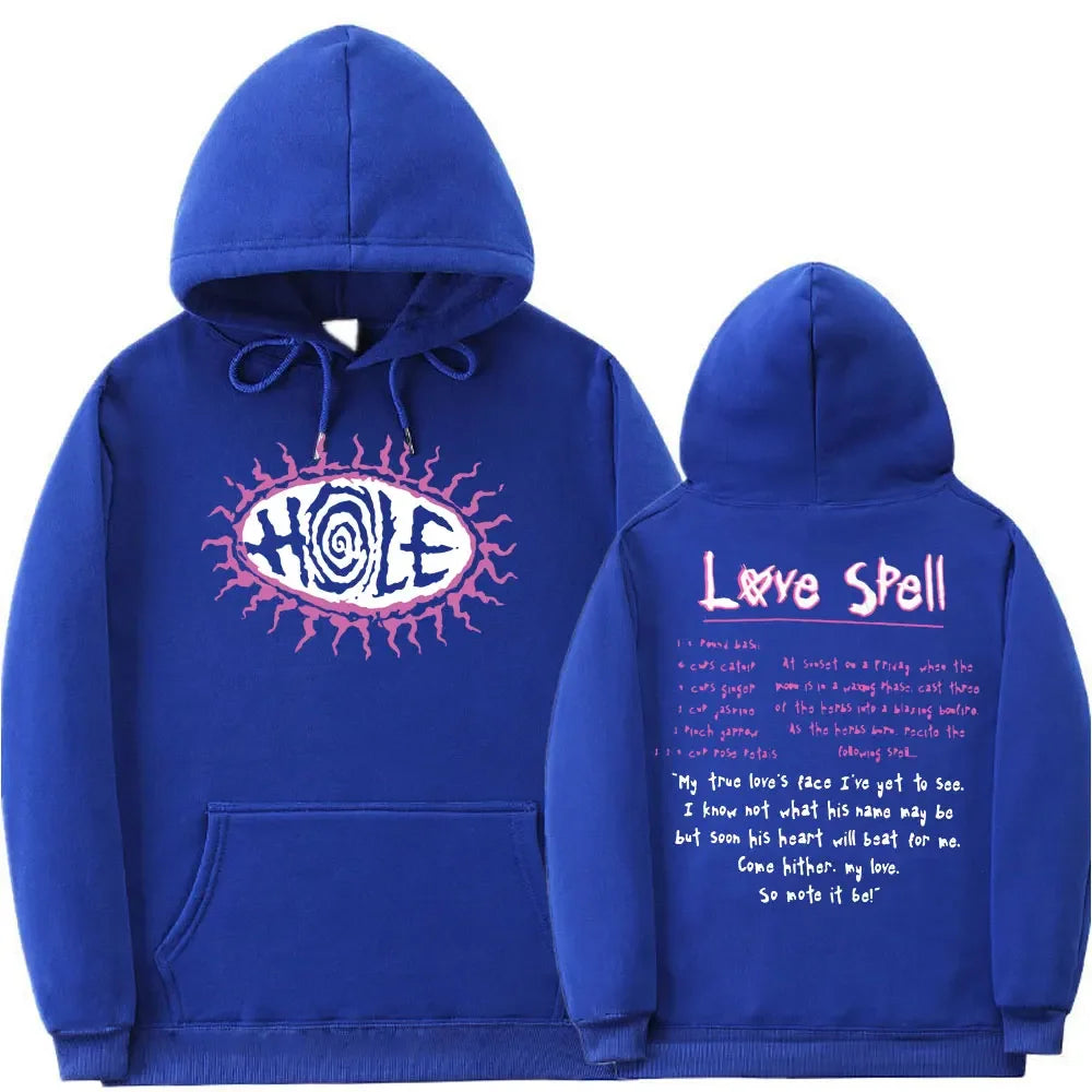Hole Love Spell Lyrics Vintage Hip Hop Hoodie Men Women Oversized Hoodies Courtney Love Beautiful Monsters 90s Rock Band Clothes