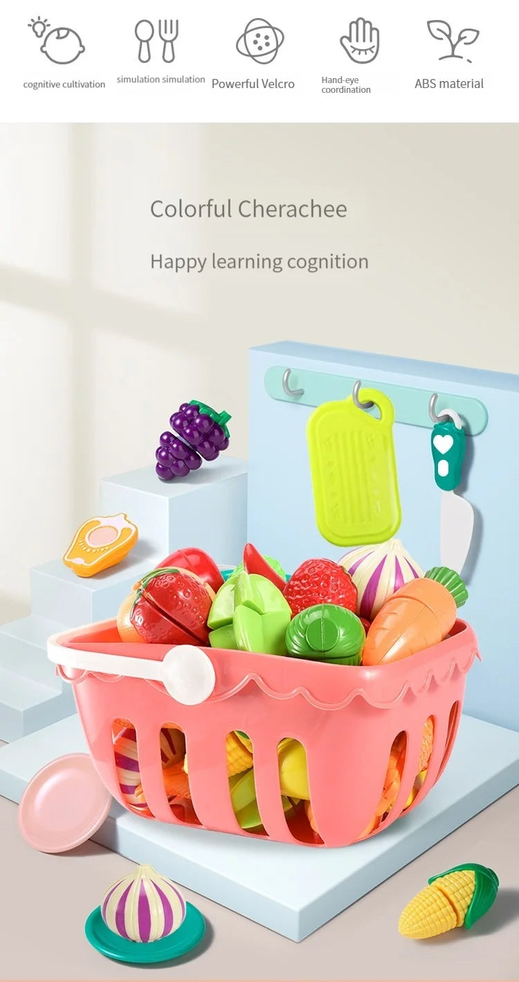 Children play house toys kitchen cut fruit and vegetable set, boys and girls play house can cut fruit