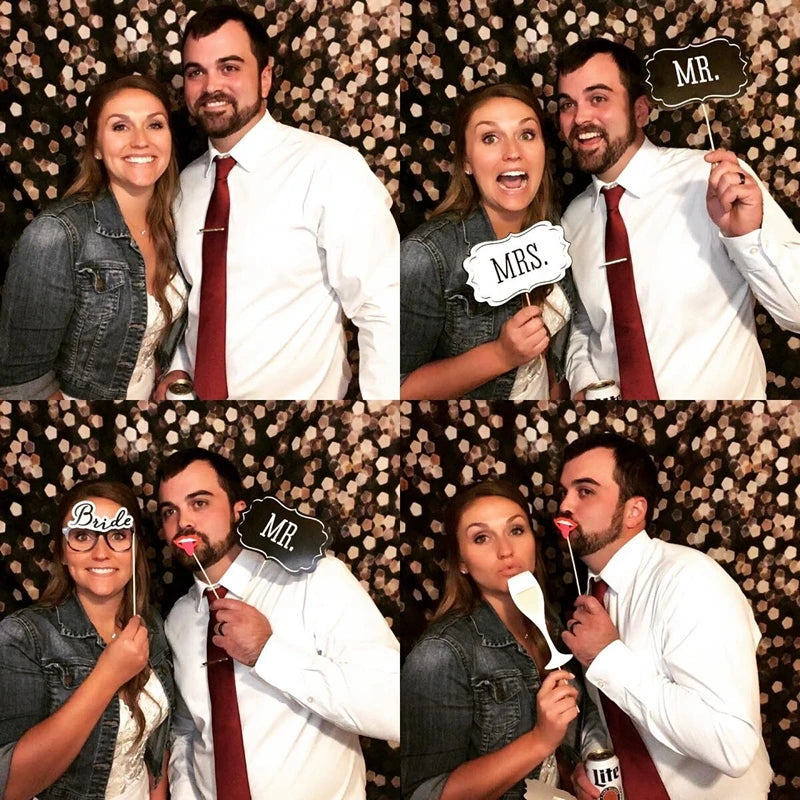 Wedding Decoration Photo Booth Props DIY Mustache Lips Glasses Team Bride Groom