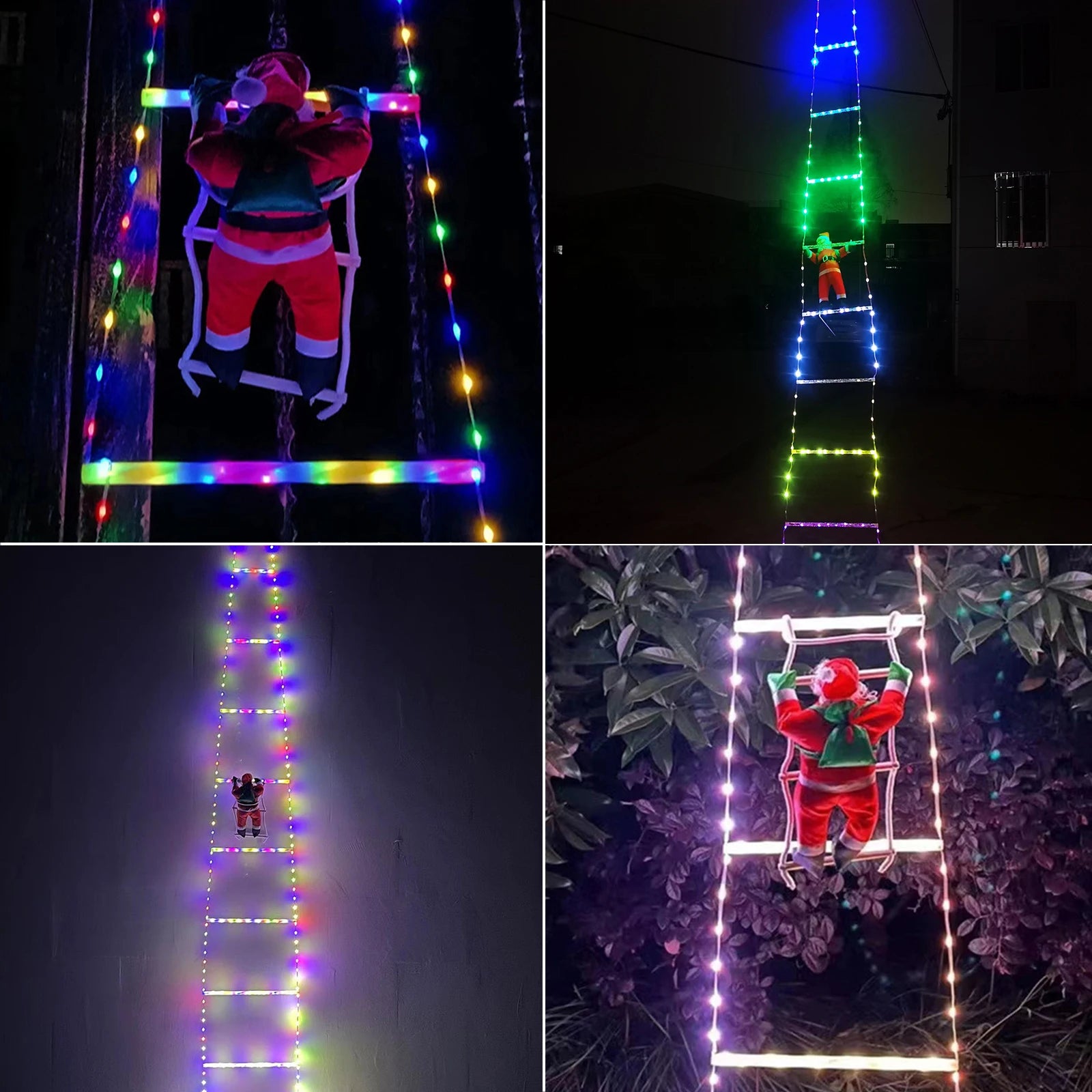 LED Christmas Ladder Light with Santa Christmas Climbing