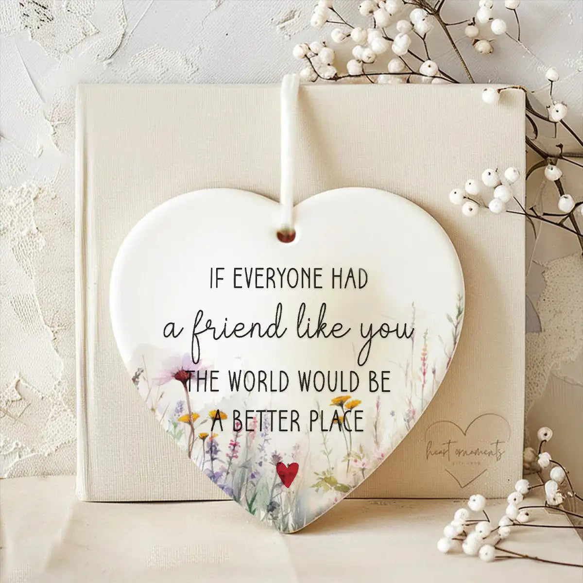 Friendship Ornaments For Ture Friends Heart Shape Acrylic Hanging Sign Friendship Plaque Crafts Ornament Christmas Decor Gifts