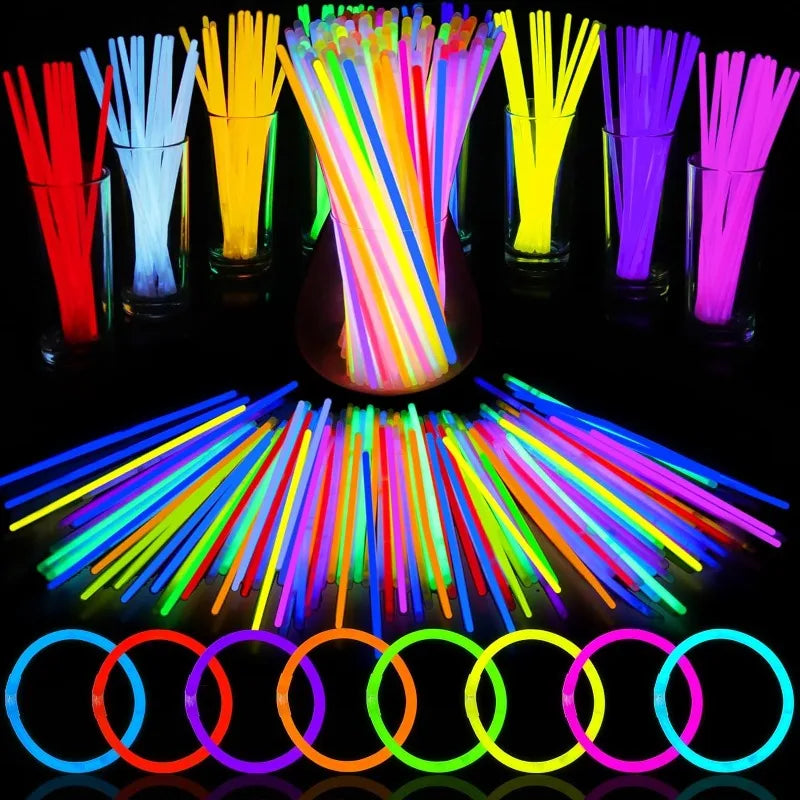 10/100Pcs Fluorescence Sticks Party Multicolor Glowing Stick Bright