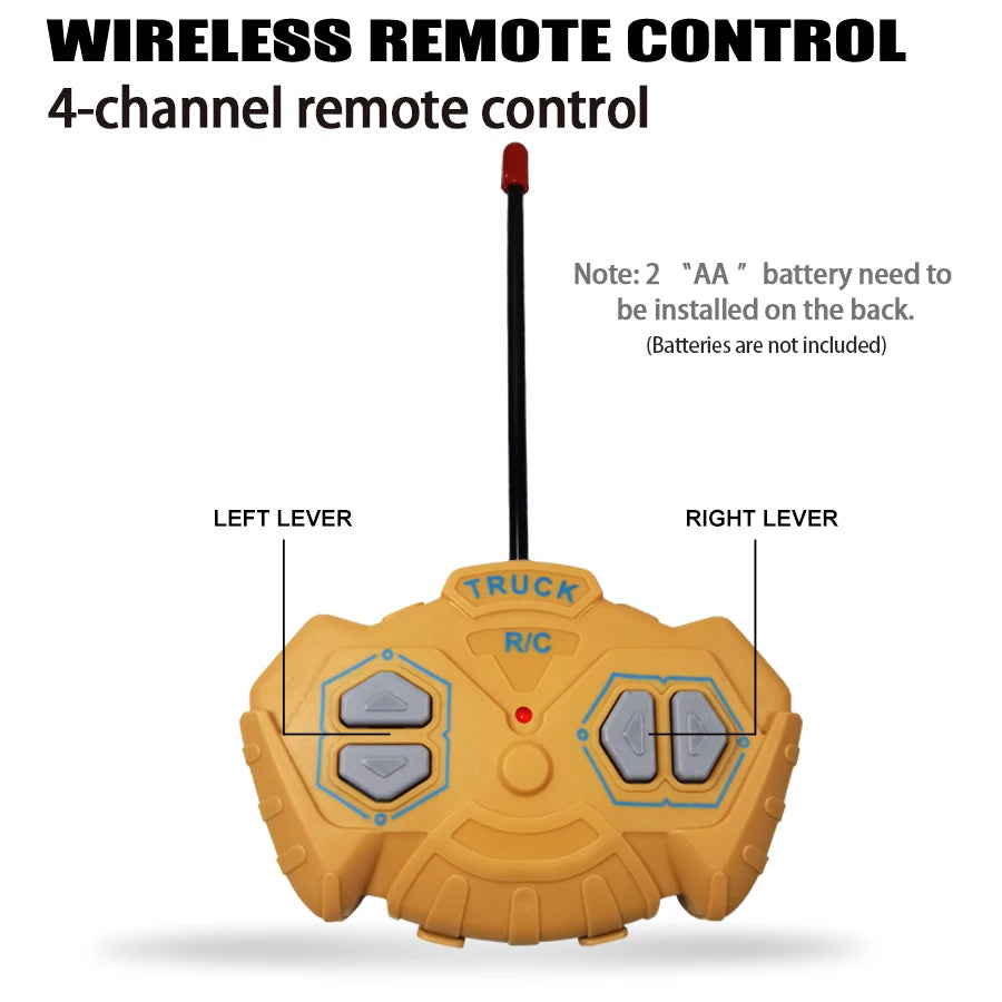 6-channel remote control engineering vehicle 2.4G rechargeable dump RC truck toy with light/sound effects, children's gift