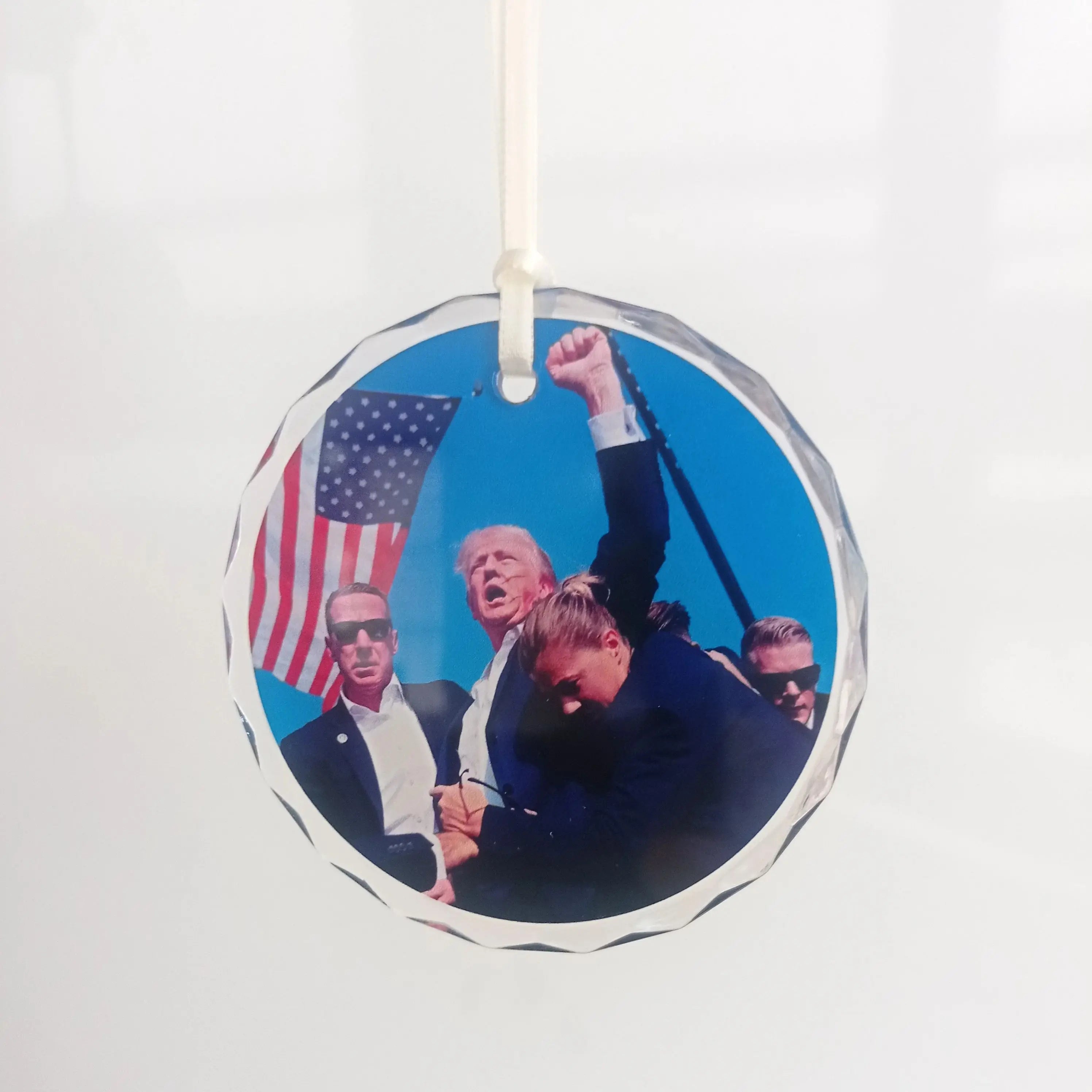 Trump Pendant, Fighting for Justice, Acrylic Car Pendant, Christmas Tree Ornaments