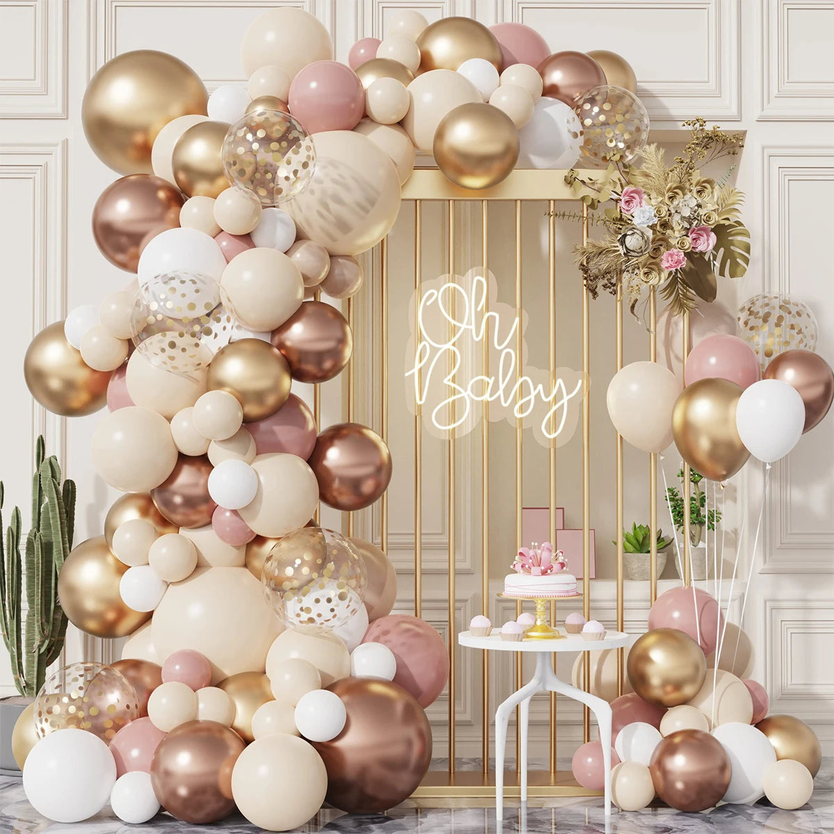 Tender Pink Gold Balloon Garland Arch Kit Wedding Birthday Party Decoration Adult Kids Baby Shower