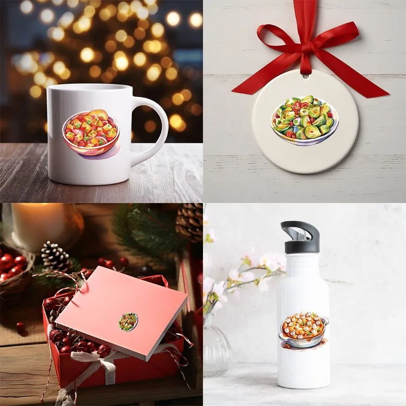 8pcs Cute Thanksgiving Cartoon Mirror Gift Sticker Wall Sticker Waterproof PVC Children's Room