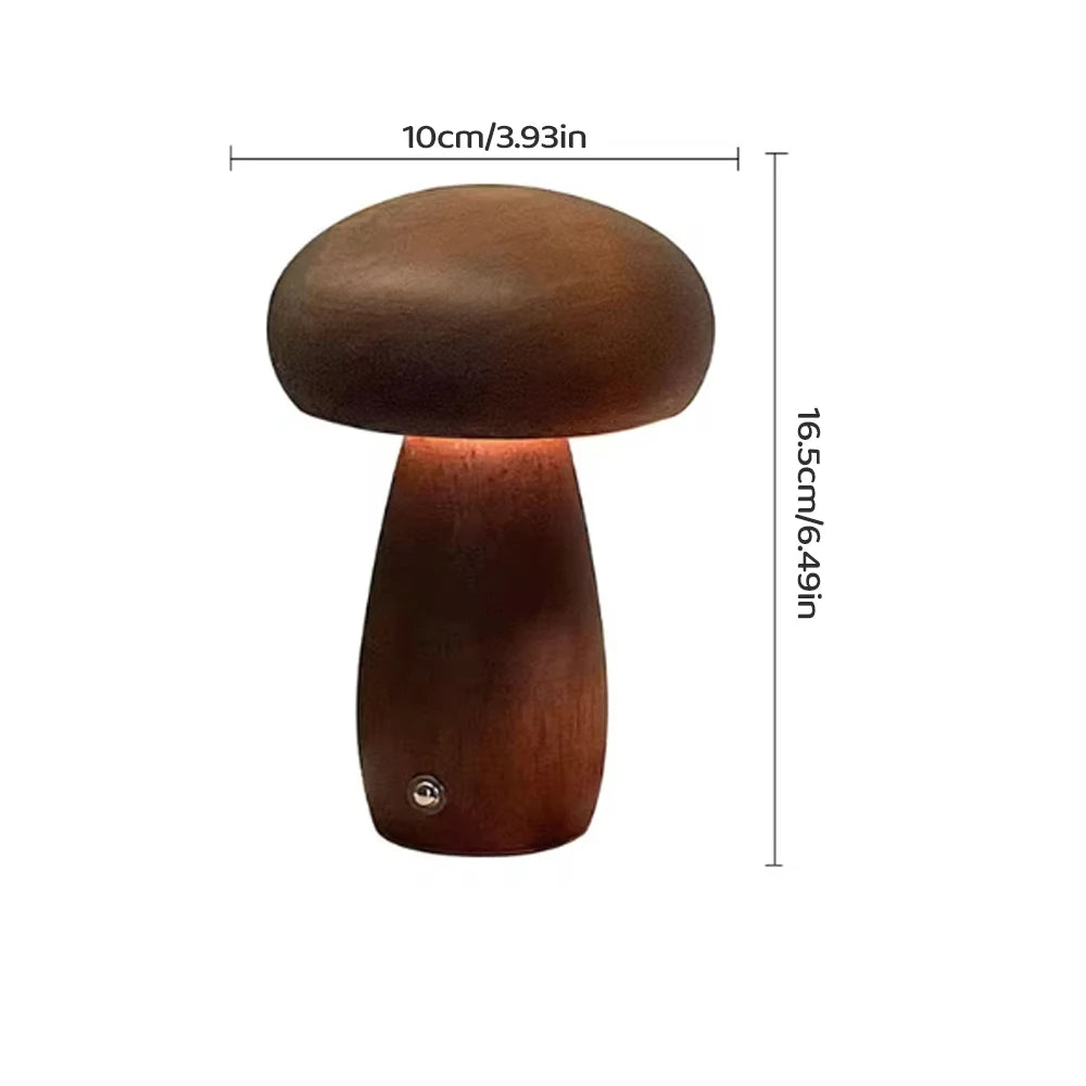 INS Wooden Creative Mushroom Night Light