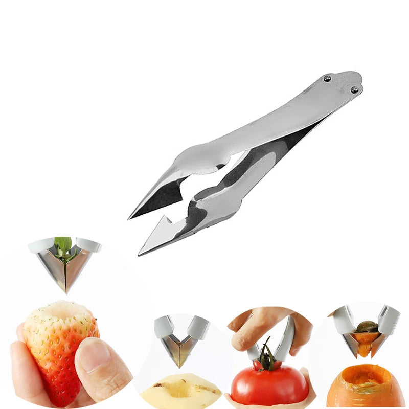 Stainless Steel Strawberry Huller Fruit Peeler Pineapple Corer Slicer Cutter