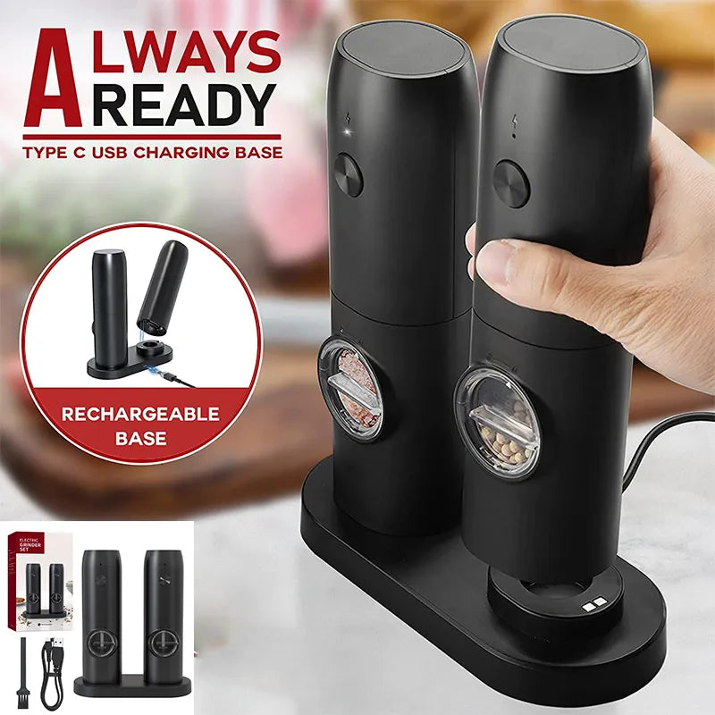 Automatic Pepper Grinder Salt And Pepper Grinder USB Rechargeable