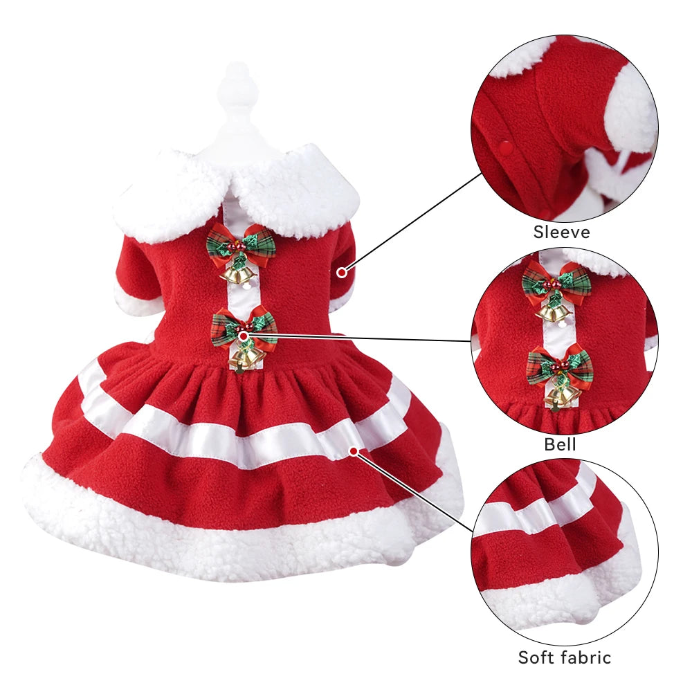 Christmas Dresses for Small Dogs Cats Fall Winter