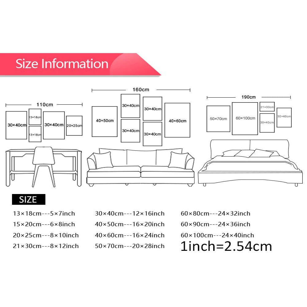 Beach Rock Bike Starfish Rose Flower Landscape Wall Art Canvas Painting