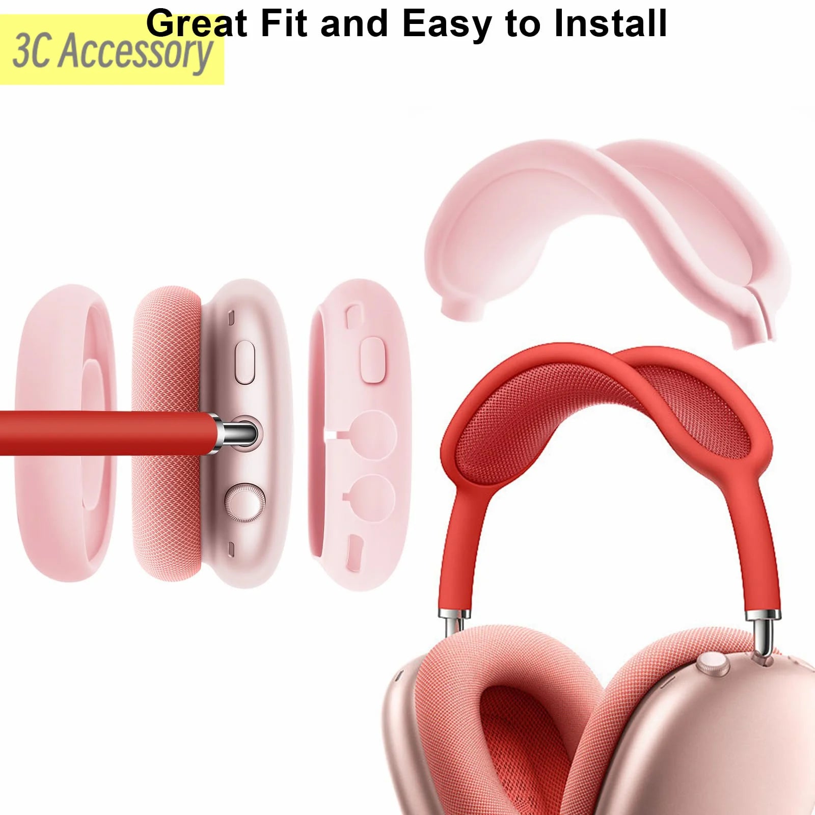 For AirPods Max Headphone liquid Silicone Soft Protective Case Soft comfortable Washable for Airpods Max Earphone Accessories