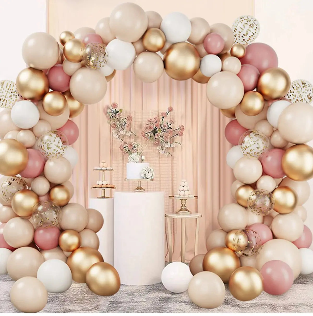 Tender Pink Gold Balloon Garland Arch Kit Wedding Birthday Party Decoration Adult Kids Baby Shower