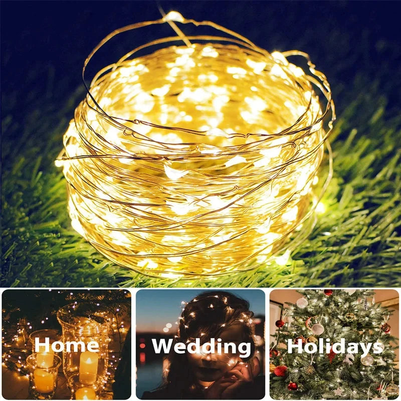 Solar LED Fairy String Light Outdoor Festoon Lamp
