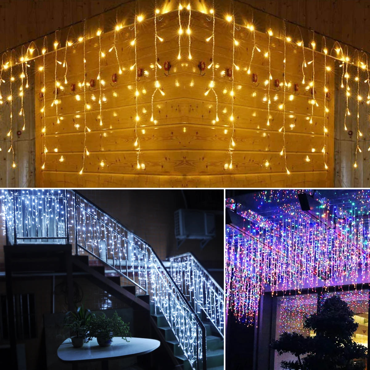 5M Christmas Light Outdoor Drop 0.4-0.6m LED Garland Curtain Icicle String light