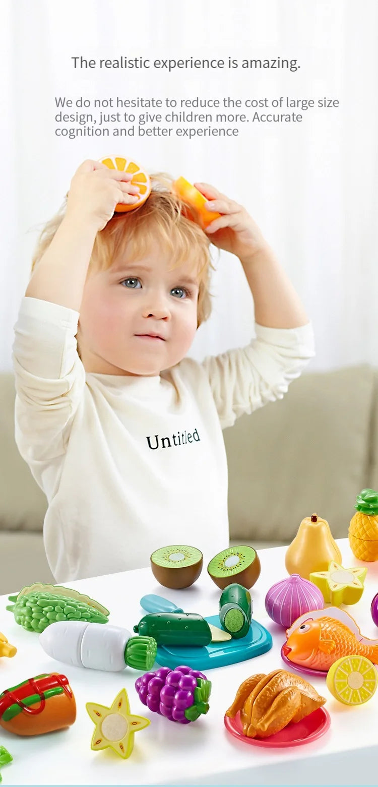 Children play house toys kitchen cut fruit and vegetable set, boys and girls play house can cut fruit