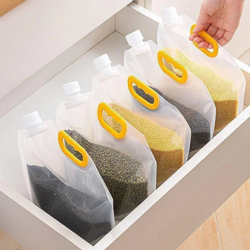 5PCS Sealed Storage Bag Rice Packaging Bags Kitchen Moisture-Proof Insect-Proof Bag Reusable