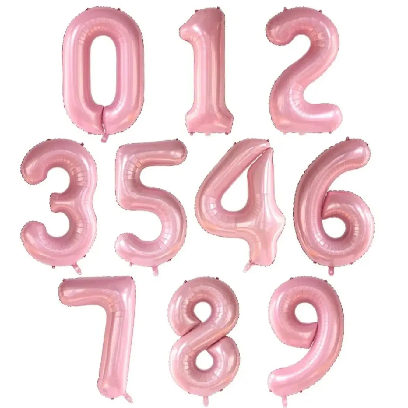 40Inch Pink Number Foil Balloon 1 2 3 4 5 6 7 8 9 years Digital Globos Children Birthday