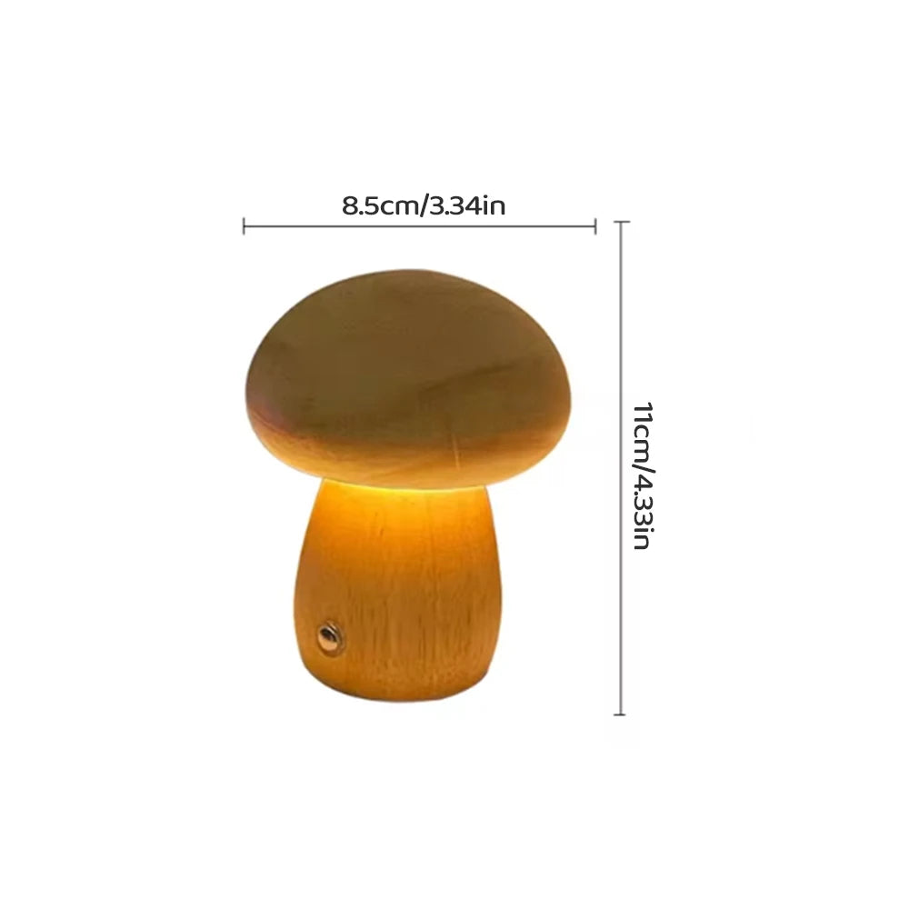 INS Wooden Creative Mushroom Night Light