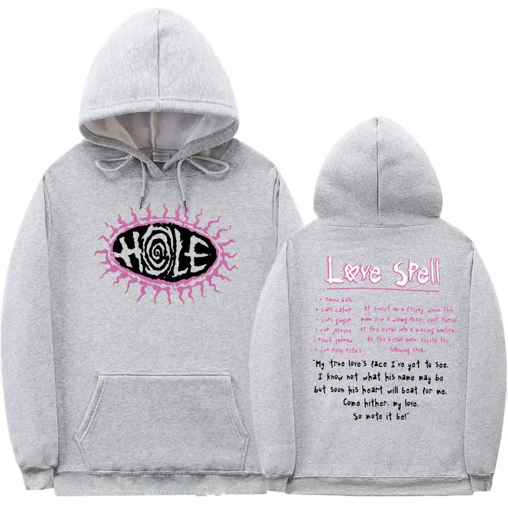 Hole Love Spell Lyrics Vintage Hip Hop Hoodie Men Women Oversized Hoodies Courtney Love Beautiful Monsters 90s Rock Band Clothes