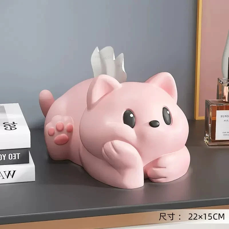 Cute Little Bear High-end Tissue Box Living Room Coffee Table Cream Wind Napkin Paper Box Household Drawer Paper Box