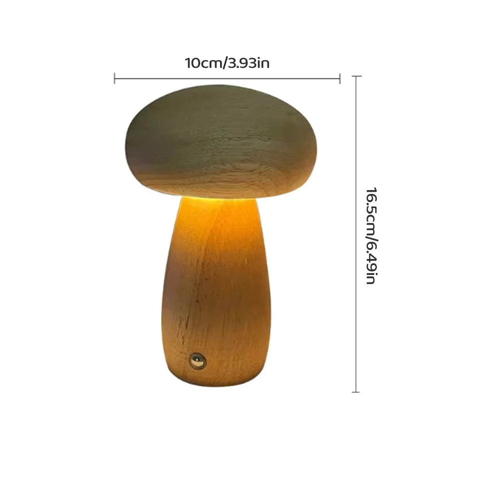 INS Wooden Creative Mushroom Night Light
