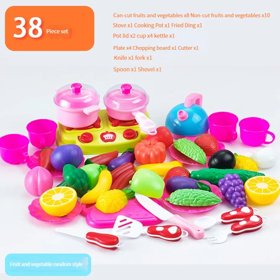 Children play house toys kitchen cut fruit and vegetable set, boys and girls play house can cut fruit