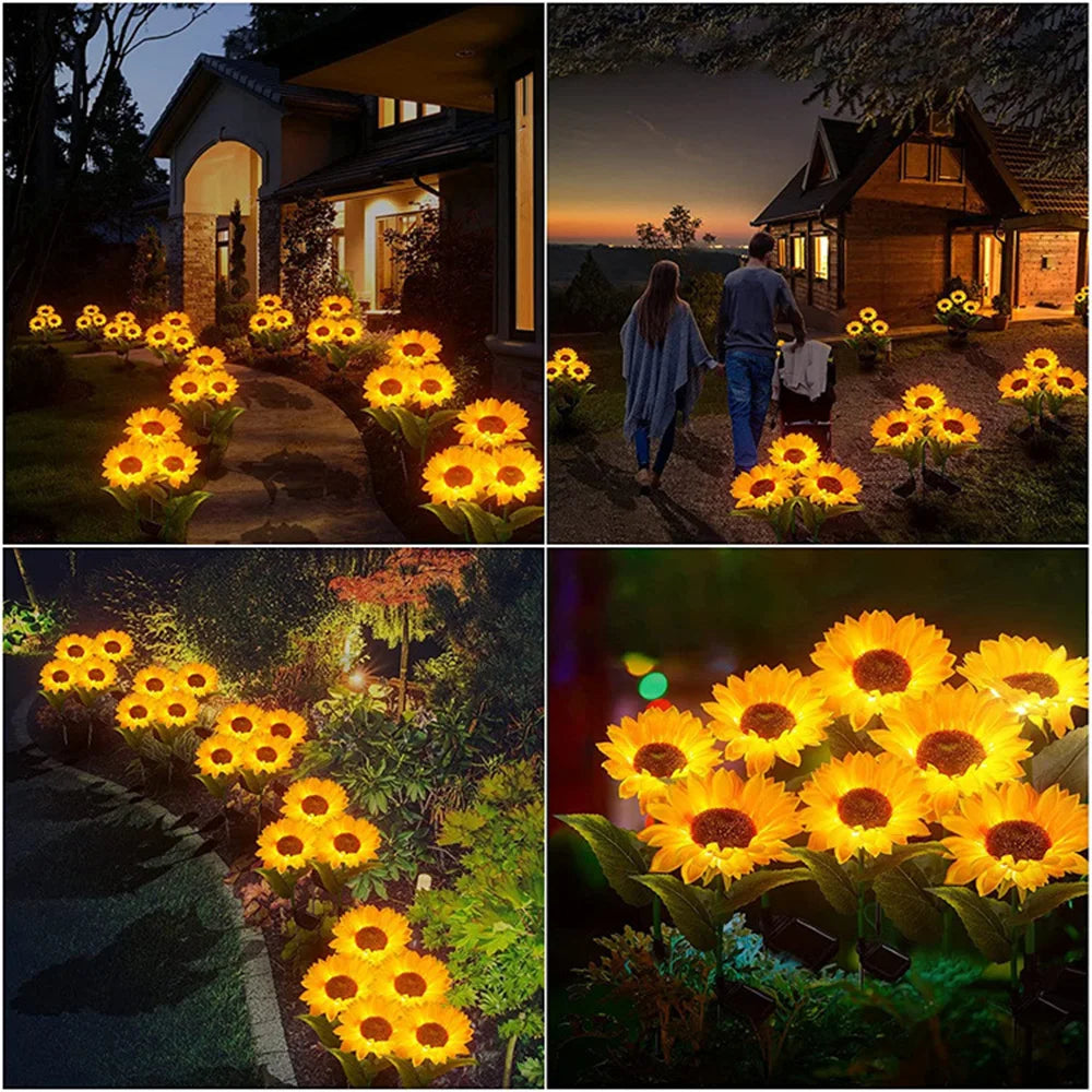 1/3/5 Head LED Solar Simulation Sunflower Lights