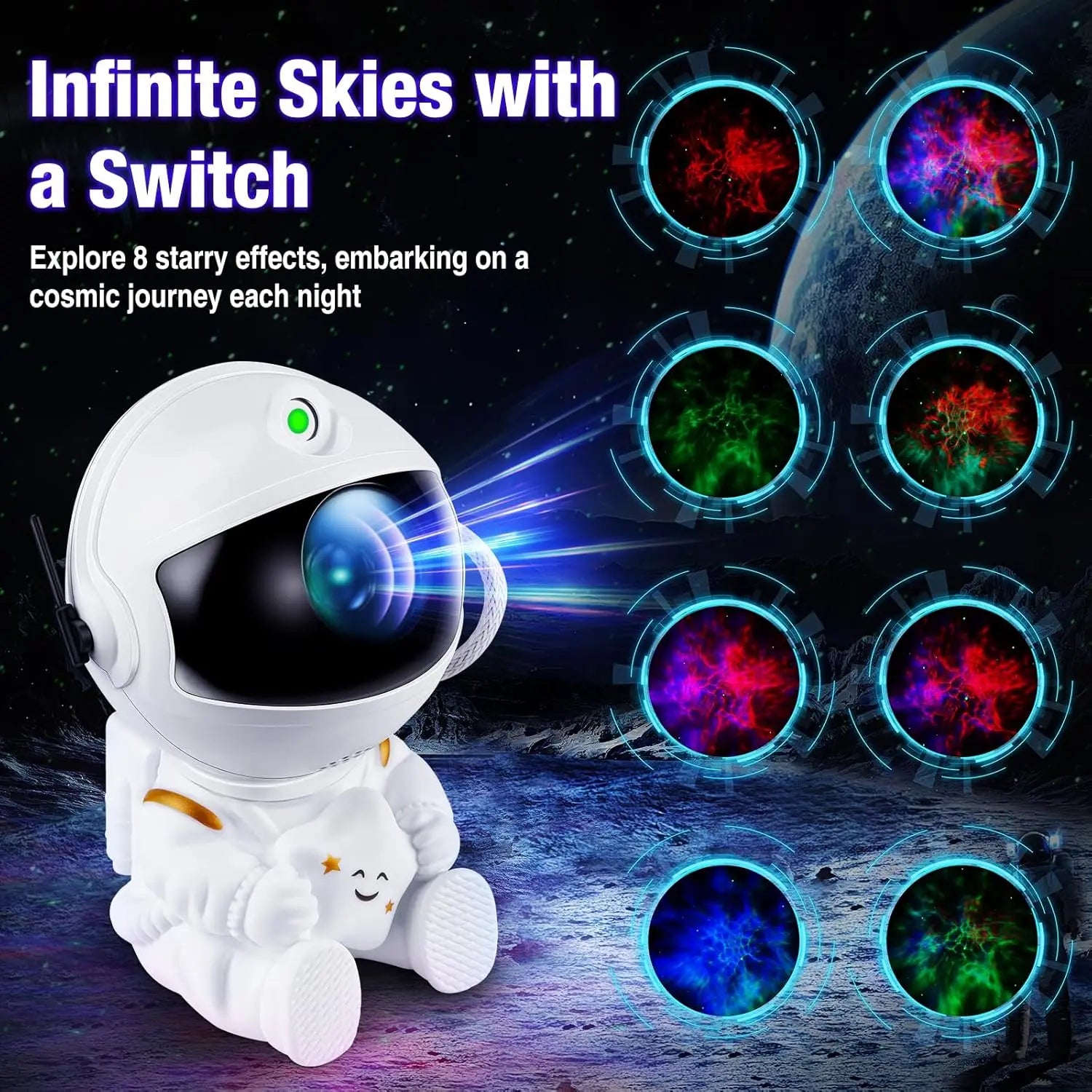 Star Projector Galaxy Night Light Astronaut Space Projector Starry Nebula Ceiling