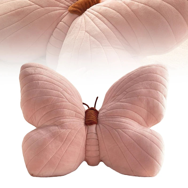 Butterfly Pillow Throwing Pad Short Plush Cushion