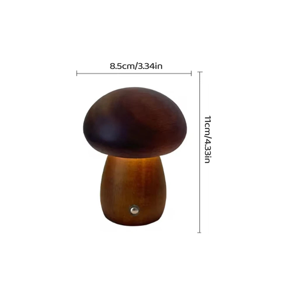 INS Wooden Creative Mushroom Night Light