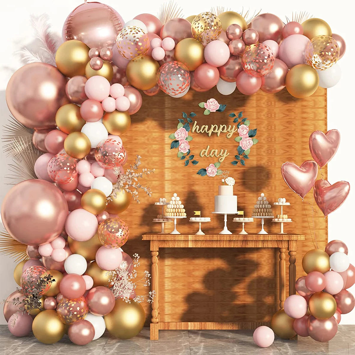 Tender Pink Gold Balloon Garland Arch Kit Wedding Birthday Party Decoration Adult Kids Baby Shower