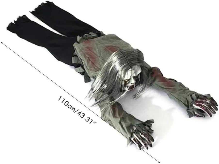 Halloween Decor Crawling Ghost Electric Scary Crawling Spirit Horror Voice Control Bloody Ghost Zombie Props Haunted House Yard