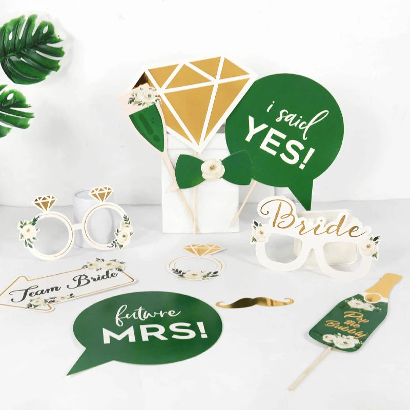 Wedding Decoration Photo Booth Props DIY Mustache Lips Glasses Team Bride Groom